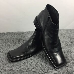mens square toe chelsea boots black